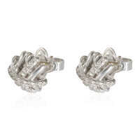 David Yurman Crossover Diamond 11mm Stud Earrings in Sterling Silver 0.2 CTW