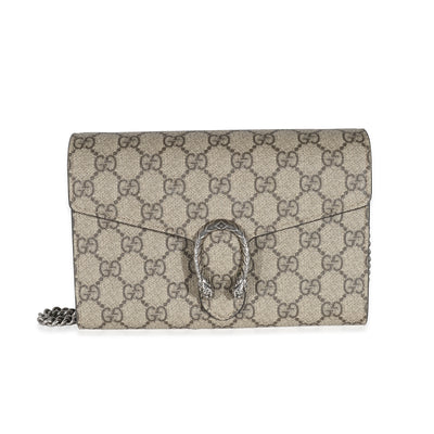 Gucci Beige GG Supreme Dionysus Chain Wallet