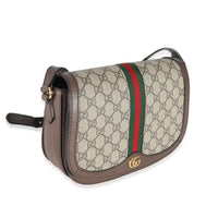 Gucci Beige GG Supreme Monogram Small Ophidia Flap Messenger