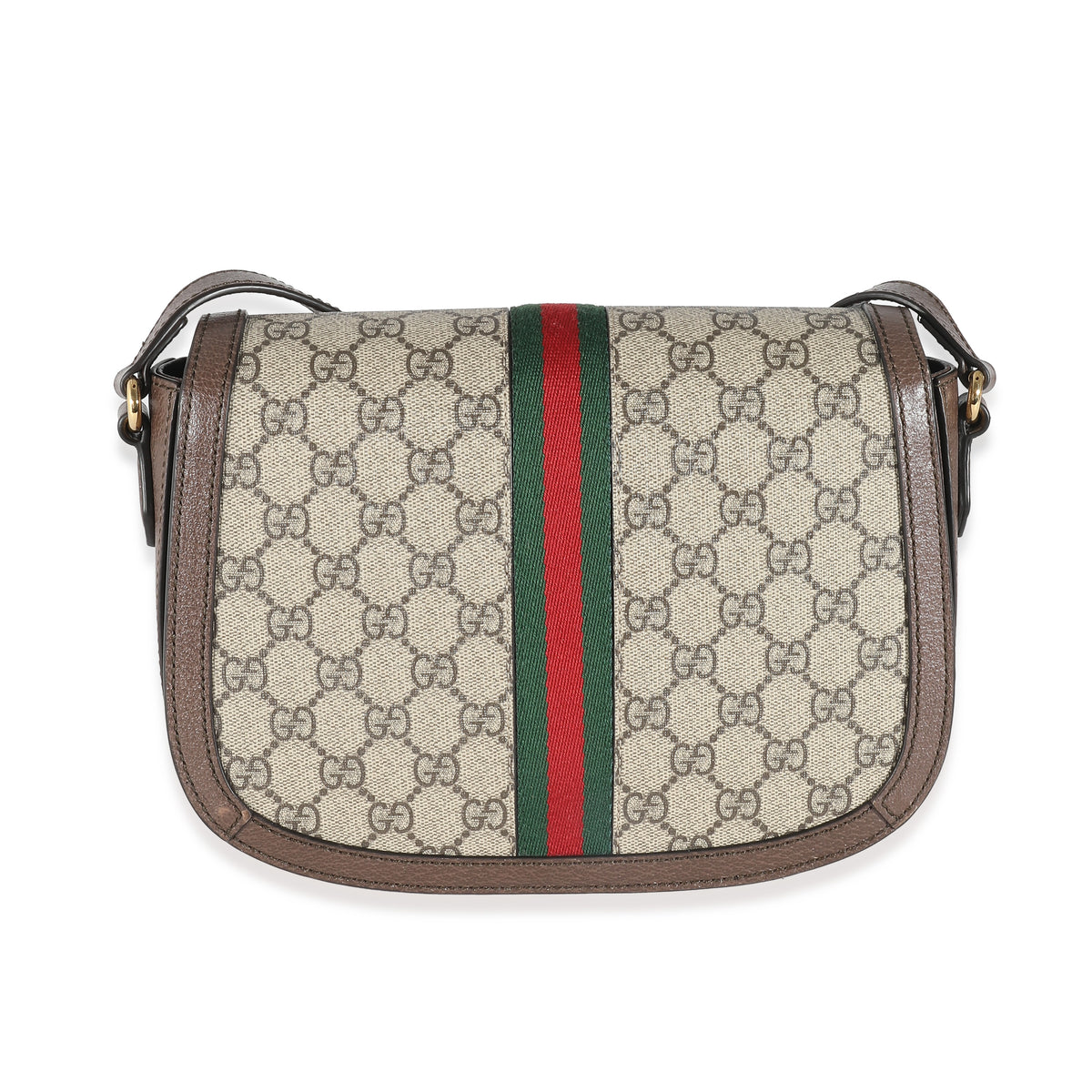 Gucci Beige GG Supreme Monogram Small Ophidia Flap Messenger