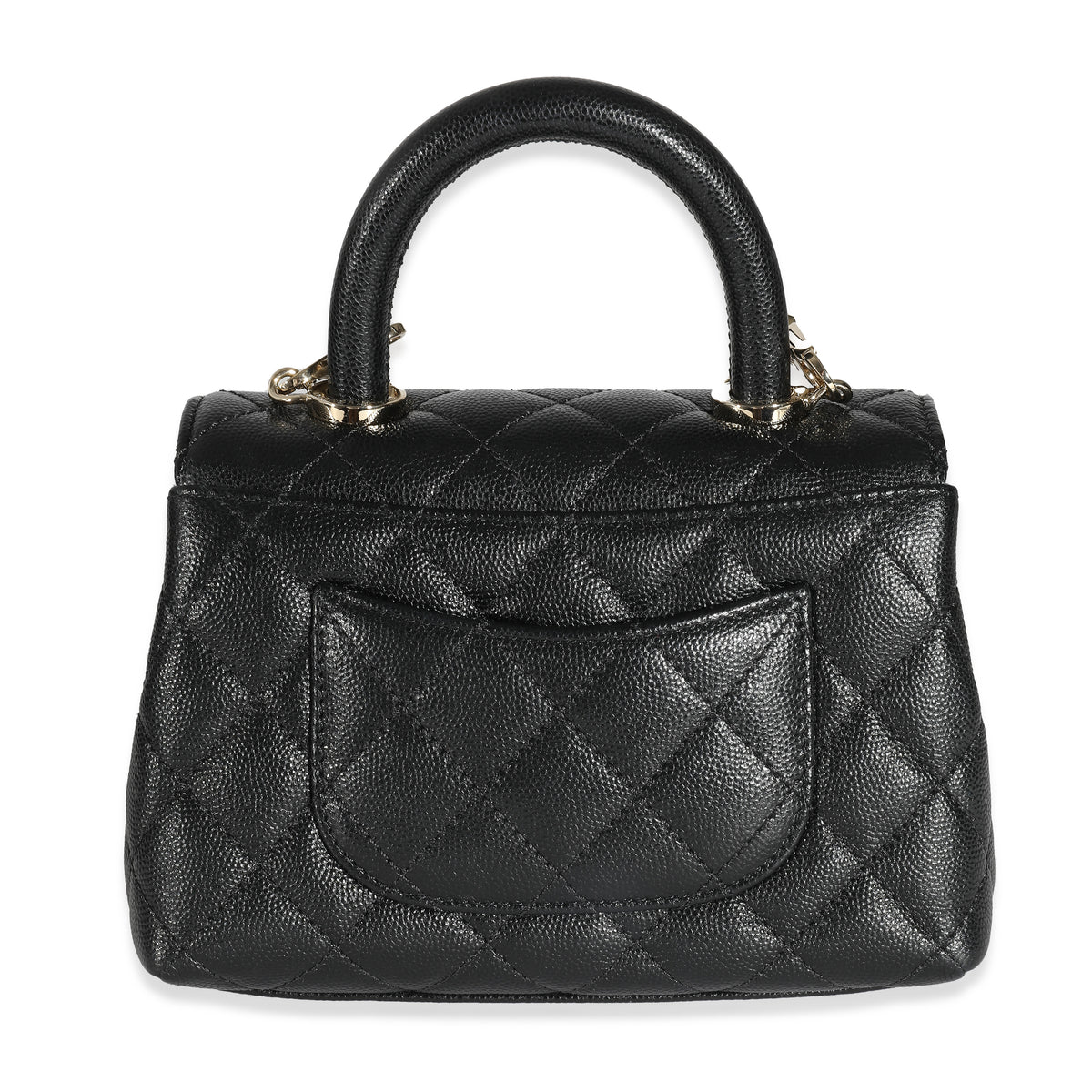 Chanel Black Quilted Caviar Extra Mini Coco Top Handle