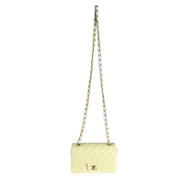 Chanel Light Green Quilted Lambskin Mini Rectangular Flap Bag