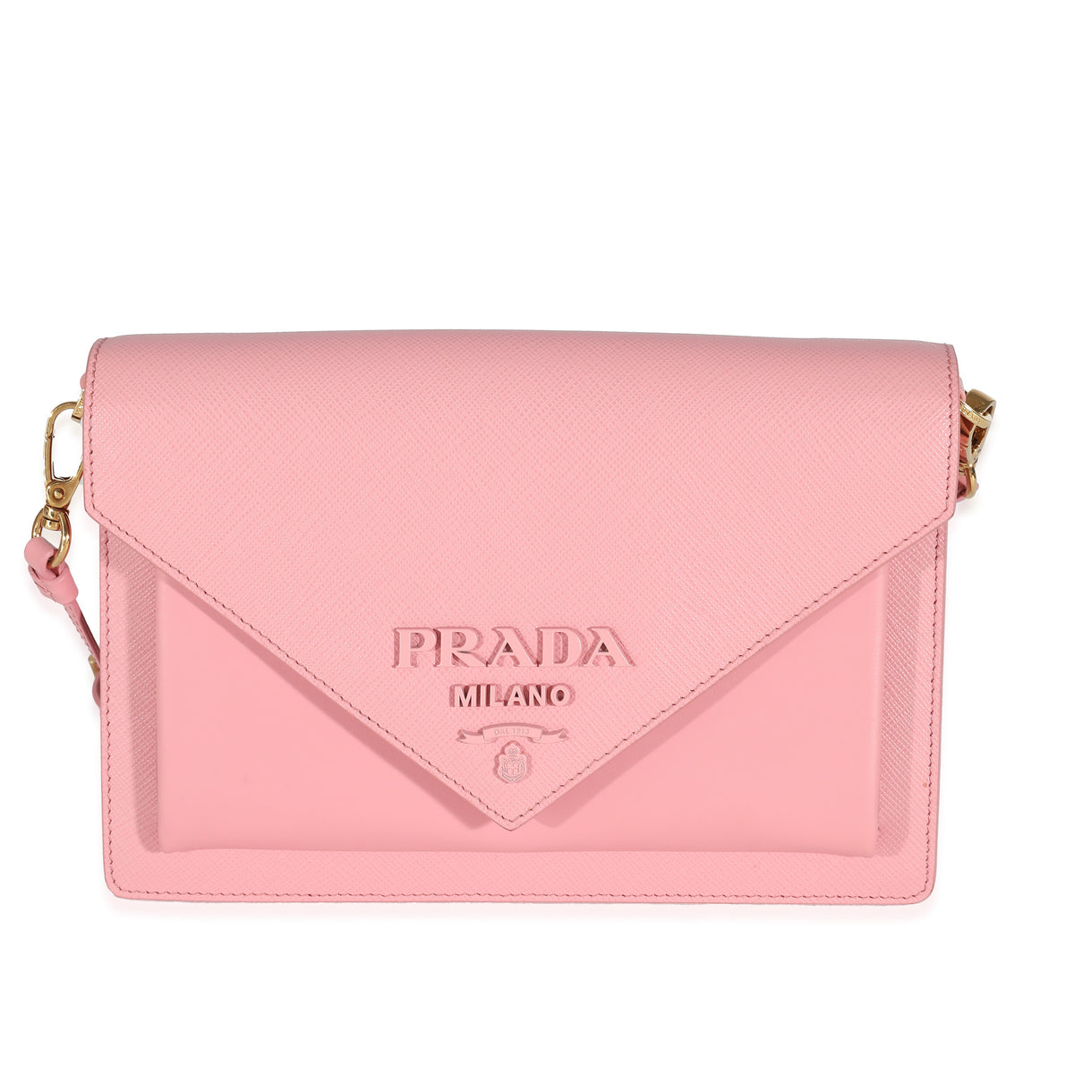 Prada Pink Saffiano Leather Mini Envelope Bag - Main Image