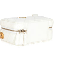 Chanel White Quilted Caviar Twist Your Buttons Clutch With Chain