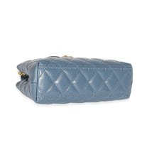 Chanel Blue Shiny Aged Quilted Calfskin Small Kelly Shopper