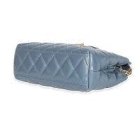 Chanel Blue Shiny Aged Quilted Calfskin Small Kelly Shopper