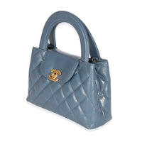 Chanel Blue Shiny Aged Quilted Calfskin Small Kelly Shopper