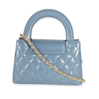 Chanel Blue Shiny Aged Quilted Calfskin Small Kelly Shopper