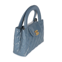 Chanel Blue Shiny Aged Quilted Calfskin Small Kelly Shopper