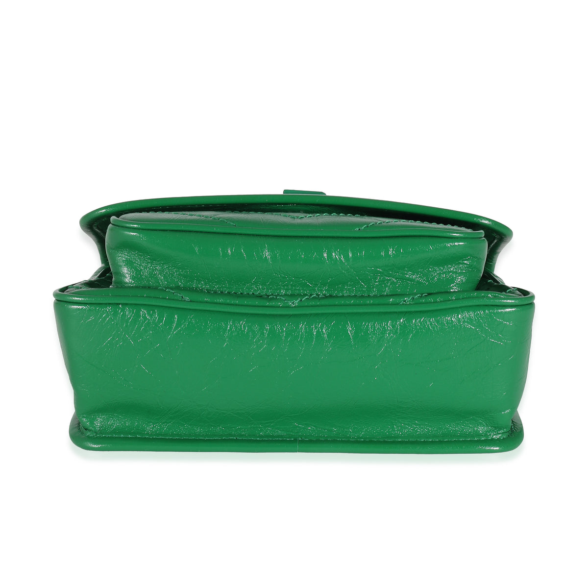 Saint Laurent Green Matelassé Crinkled Lambskin Baby Niki Chain Bag