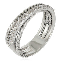 David Yurman Crossover Diamond Ring in Sterling Silver 0.18 CTW