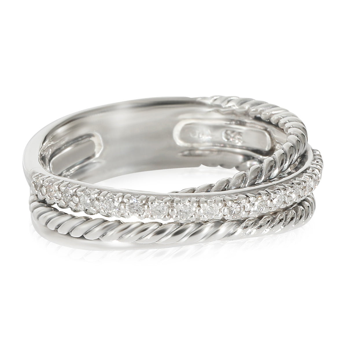 David Yurman Crossover Diamond Ring in Sterling Silver 0.18 CTW