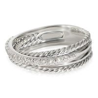 David Yurman Crossover Diamond Ring in Sterling Silver 0.18 CTW