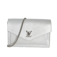 Louis Vuitton Silver Calfskin Mylockme Chain Pochette