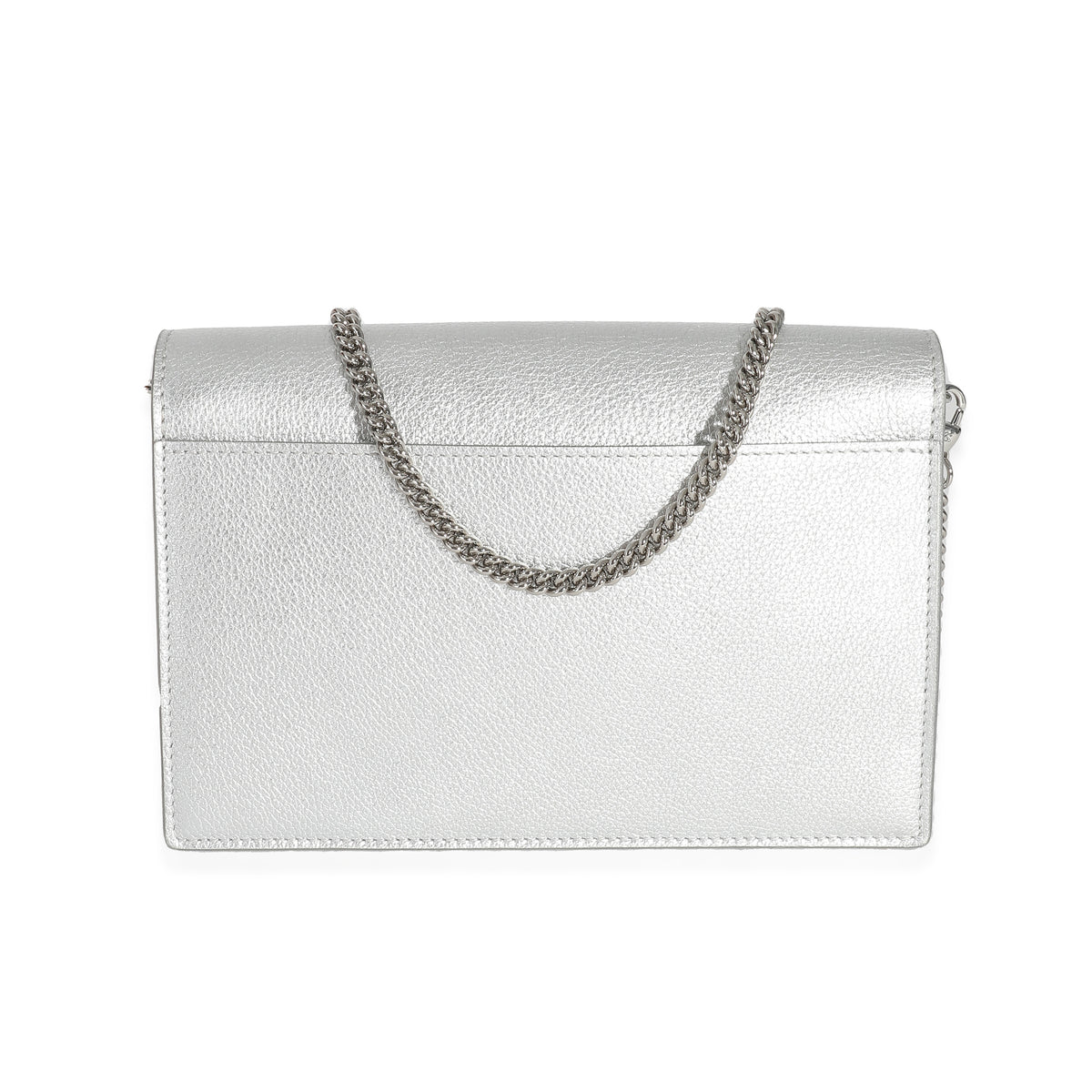 Louis Vuitton Silver Calfskin Mylockme Chain Pochette