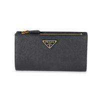 Prada Black Saffiano Leather Large Wallet