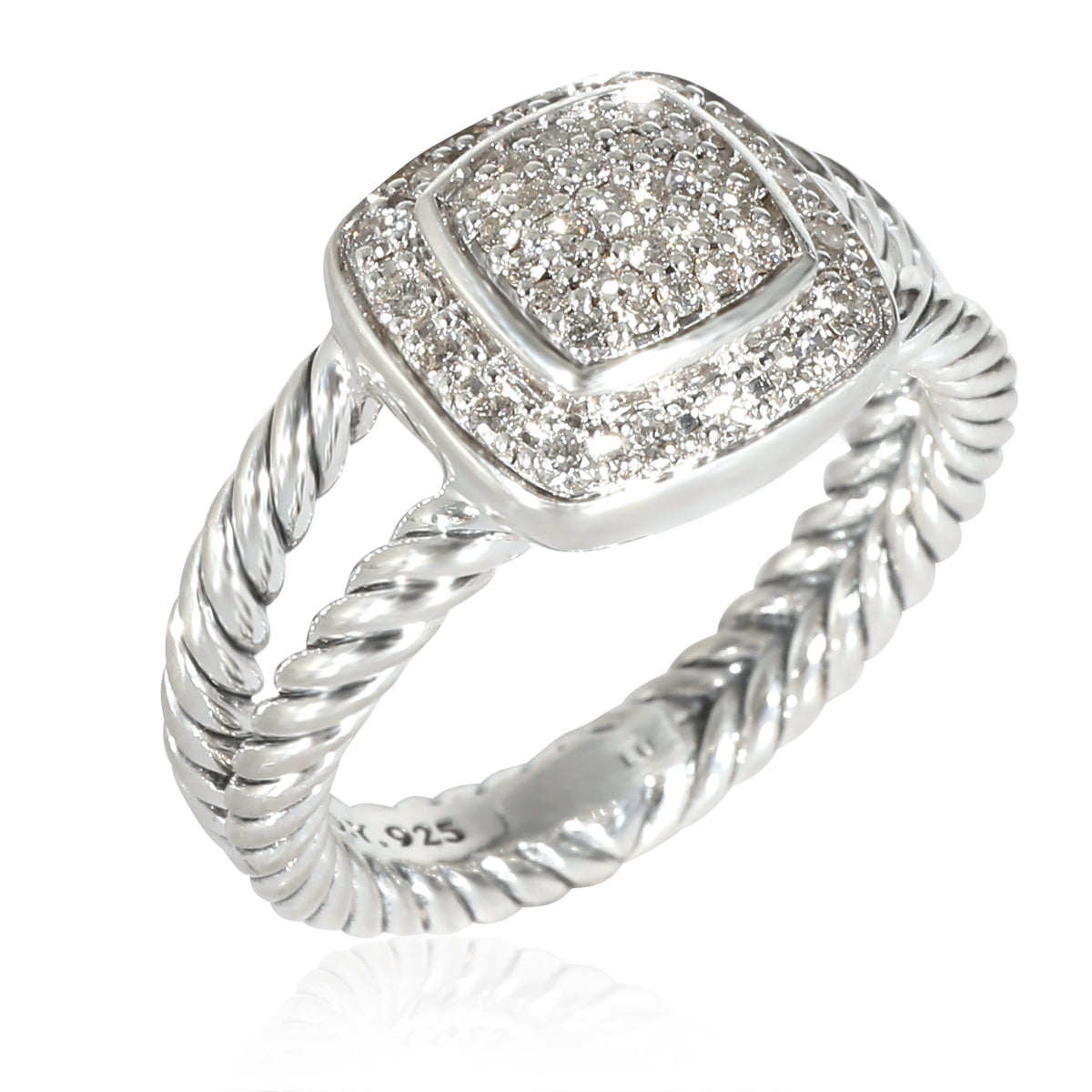 David Yurman Petite Albion Diamond Ring in Sterling Silver 0.38 CTW