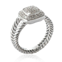 David Yurman Petite Albion Diamond Ring in Sterling Silver 0.38 CTW