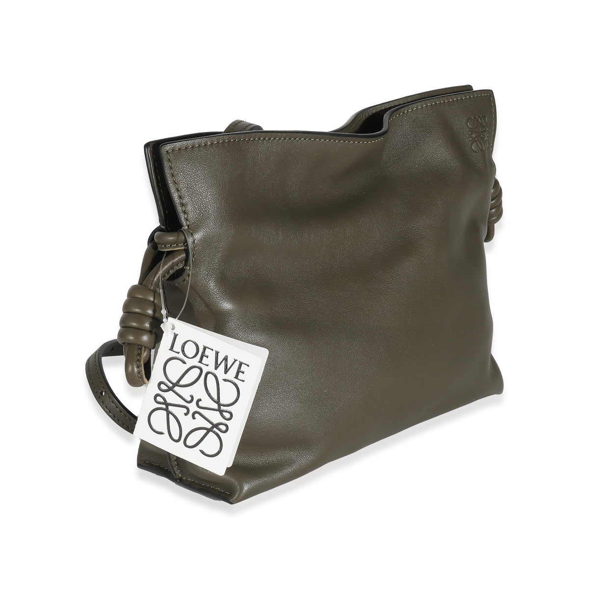 Loewe Khaki Nappa Calfskin Flamenco Clutch