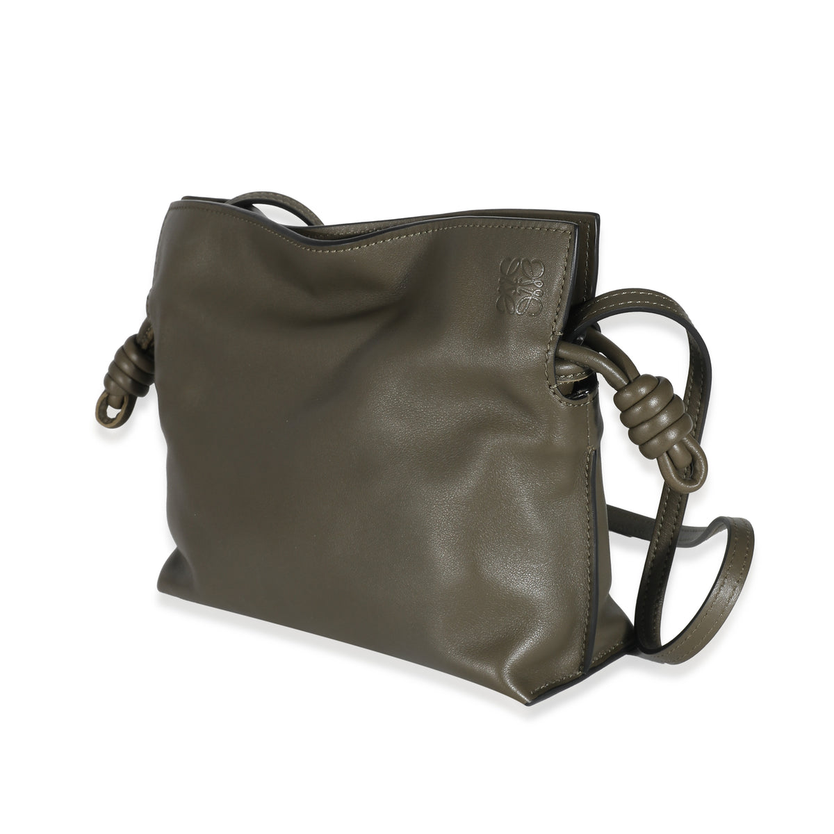 Loewe Khaki Nappa Calfskin Flamenco Clutch