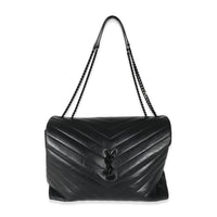 Saint Laurent Black Quilted Leather Large Loulou