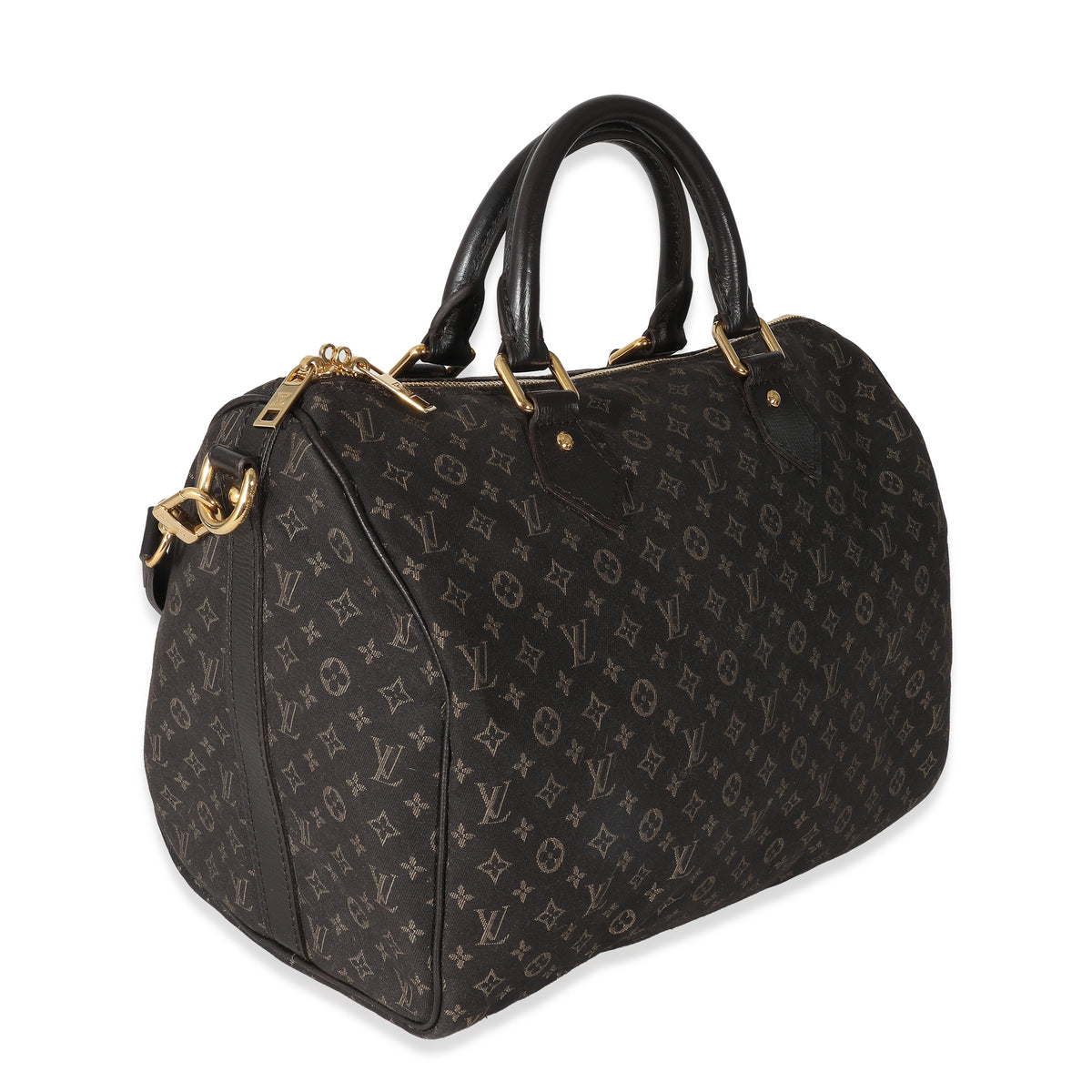 Louis Vuitton Brown Monogram Canvas Mini Lin Speedy Bandouliere 30