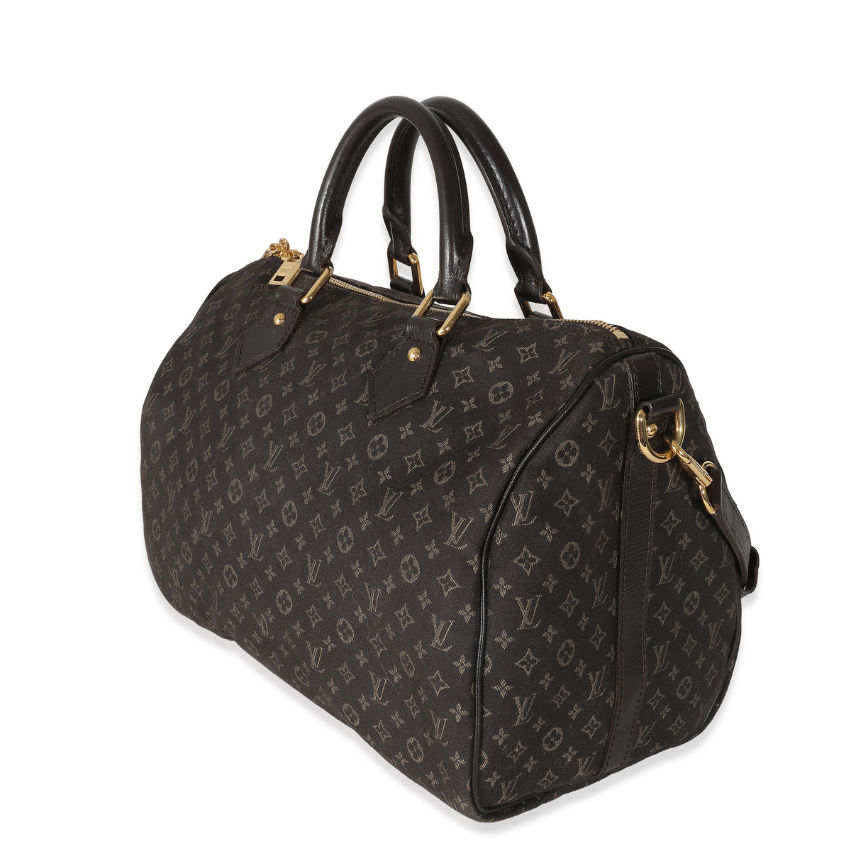 Louis Vuitton Brown Monogram Canvas Mini Lin Speedy Bandouliere 30