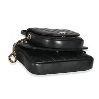 Chanel 19S Black Quilted Lambskin Side Packs