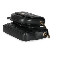 Chanel 19S Black Quilted Lambskin Side Packs