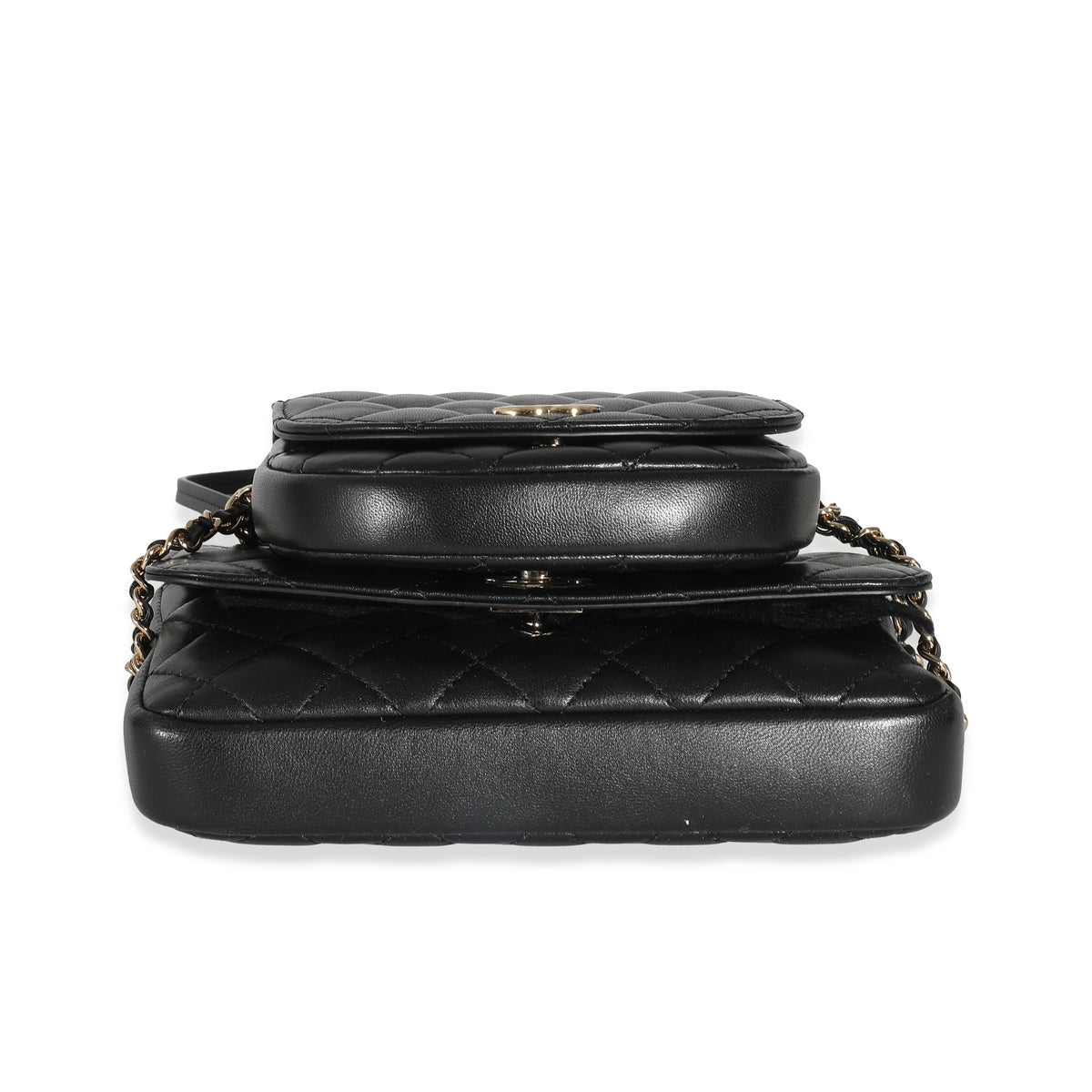 Chanel 19S Black Quilted Lambskin Side Packs