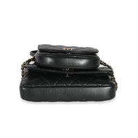 Chanel 19S Black Quilted Lambskin Side Packs