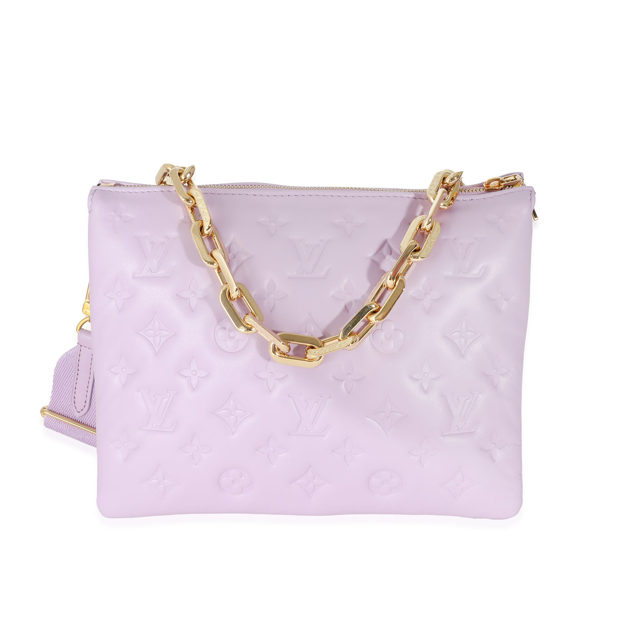 Louis Vuitton Purple Monogram Embossed Lambskin Coussin PM