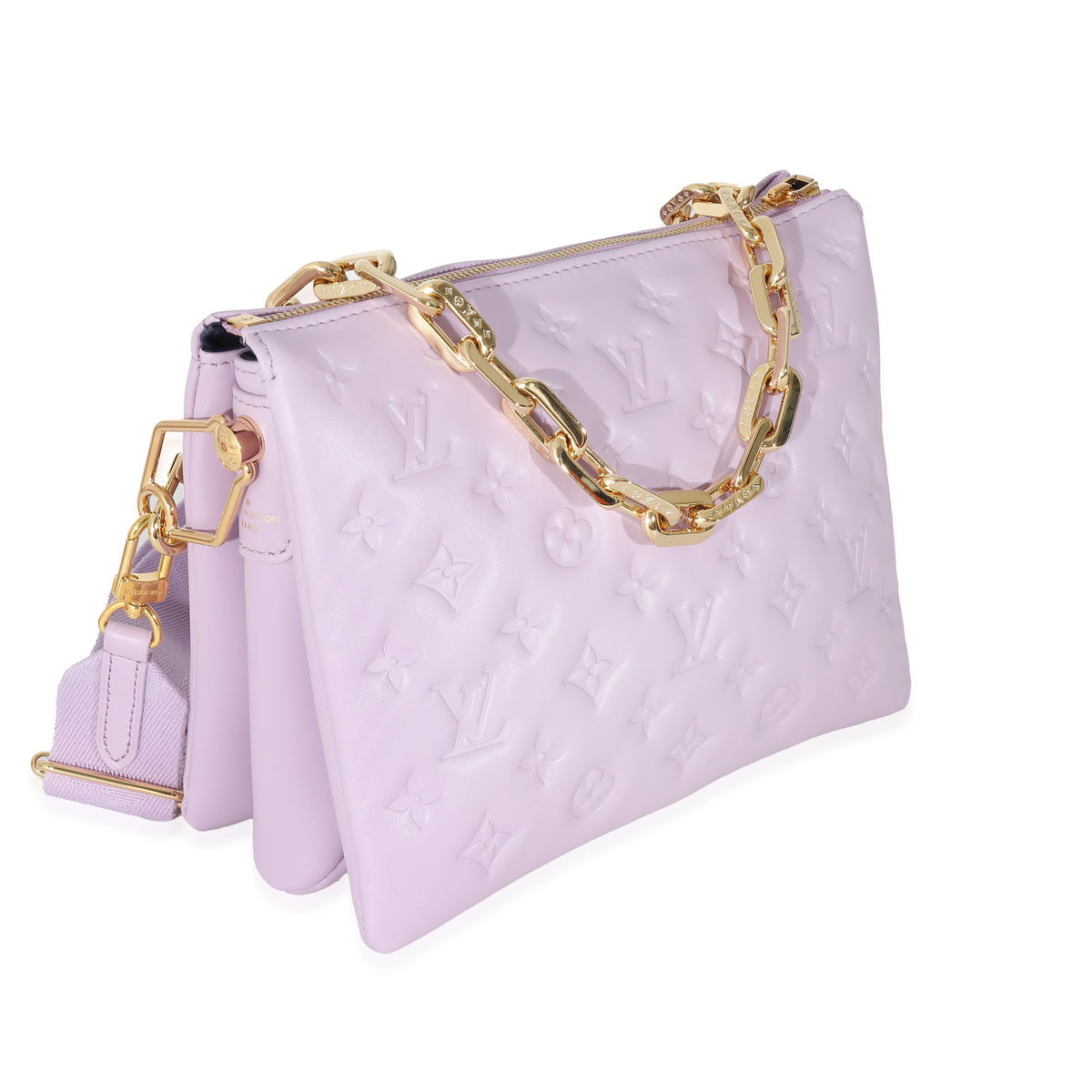 Louis Vuitton Purple Monogram Embossed Lambskin Coussin PM