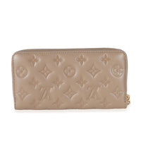 Louis Vuitton Taupe Monogram Embossed Lambskin Coussin Zippy Wallet