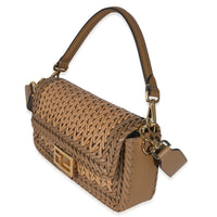 Fendi Sand and Brown Leather Interlaced Baguette