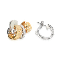 Chanel Coco Crush Earrings, Quilted Motif, 18K White & Yellow Gold, Diamonds