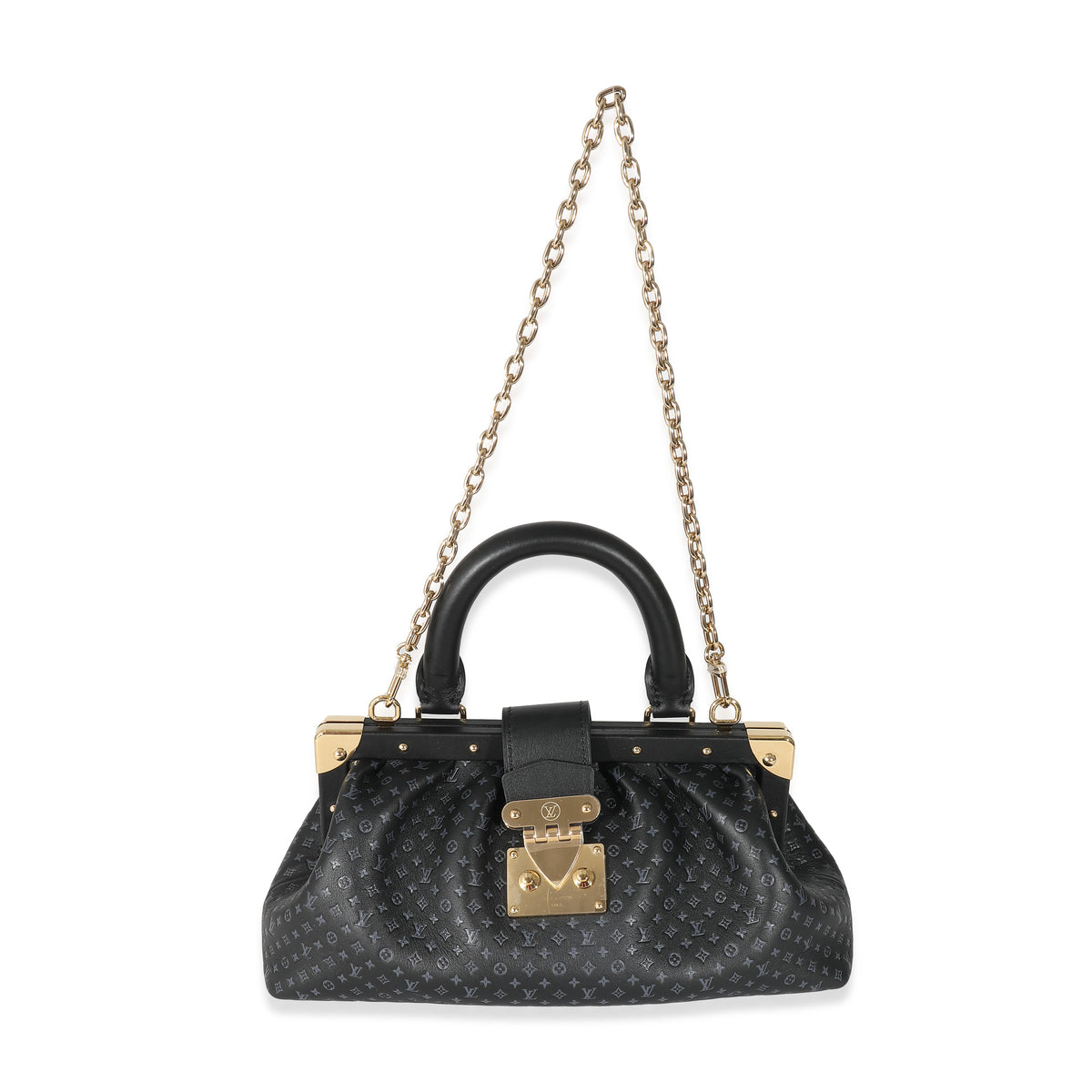 Louis Vuitton Black Monogram Embossed Calfskin Nanogram Clutch