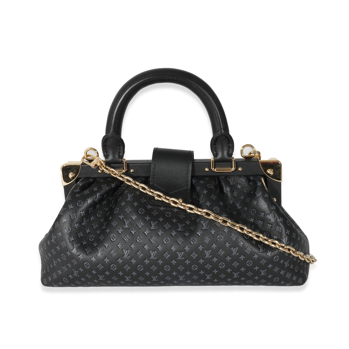 Louis Vuitton Black Monogram Embossed Calfskin Nanogram Clutch