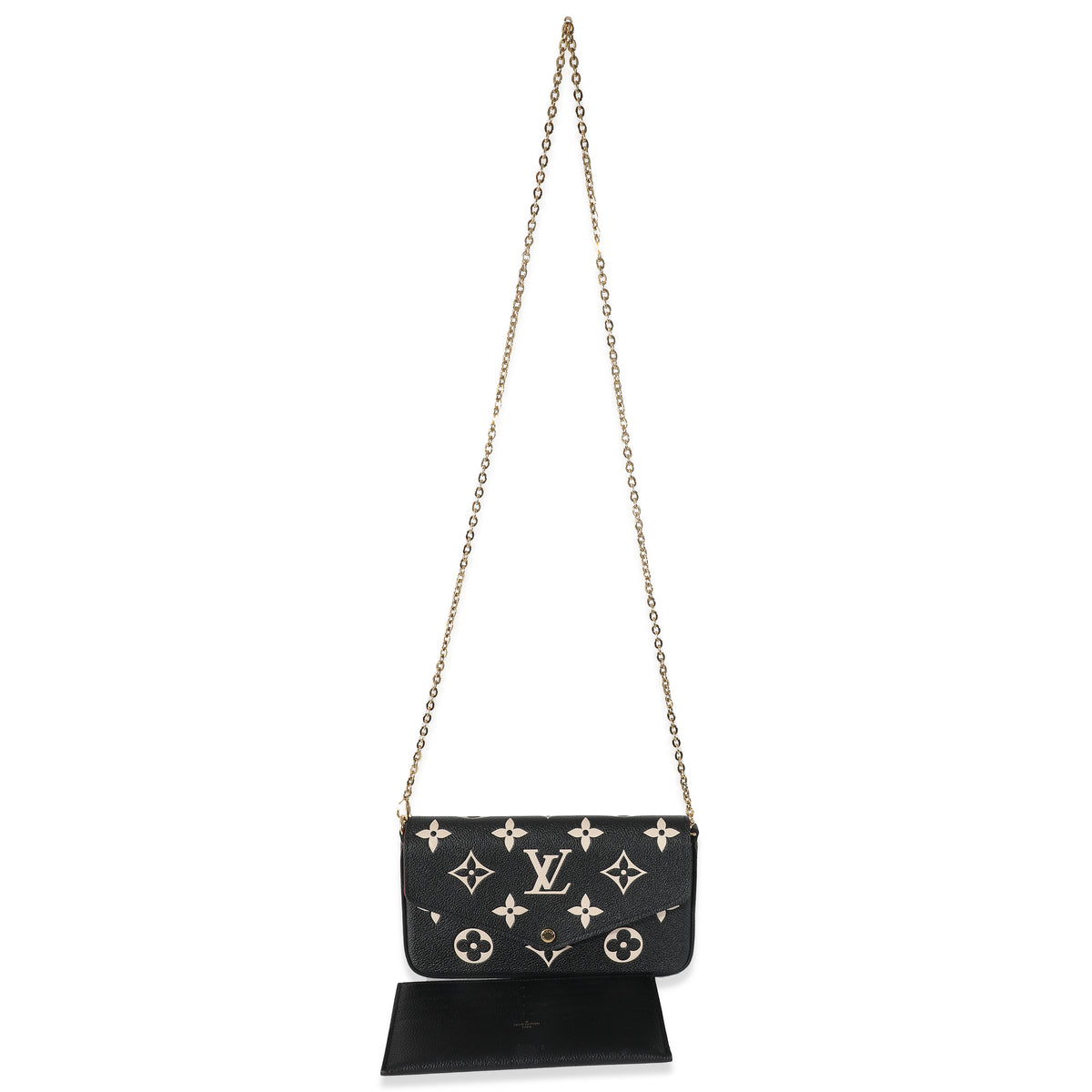 Louis Vuitton Black Beige Bicolor Giant Empreinte Félicie Pochette