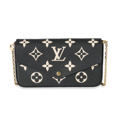 Louis Vuitton Black Beige Bicolor Giant Empreinte Félicie Pochette