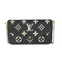 Louis Vuitton Black Beige Bicolor Giant Empreinte Félicie Pochette