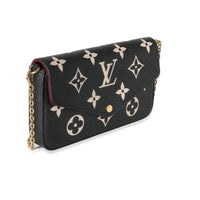 Louis Vuitton Black Beige Bicolor Giant Empreinte Félicie Pochette