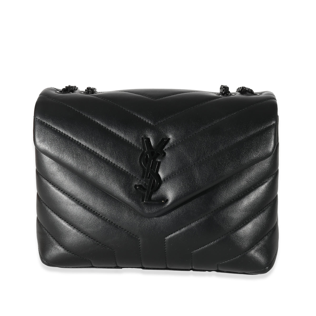 Saint Laurent Black Calfskin Y Quilted Monogram Small Loulou