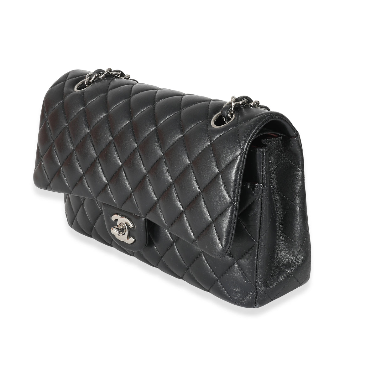 Chanel Black Quilted Lambskin Medium Classic Double Flap Bag