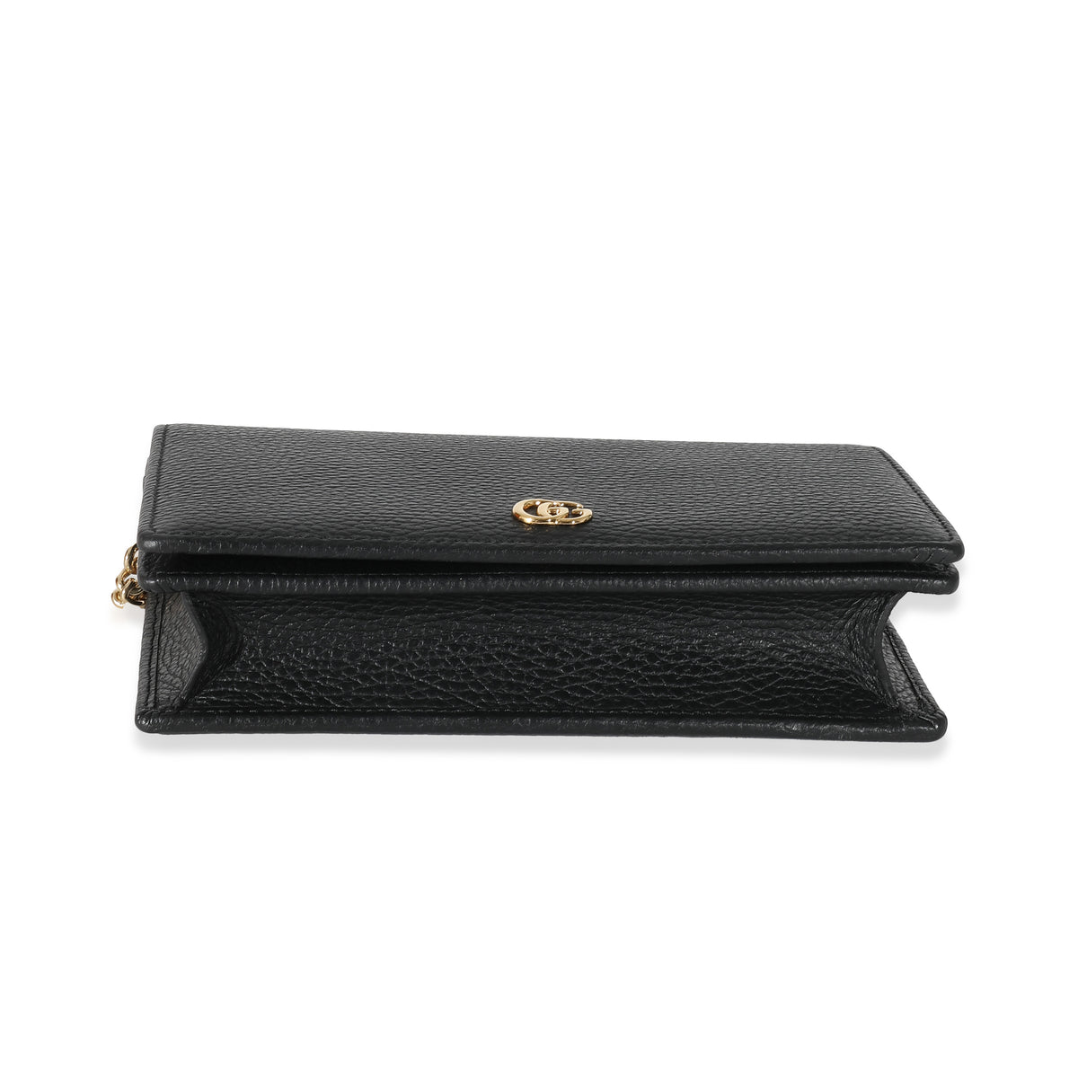 Gucci Black Textured Leather GG Marmont Mini Chain Bag