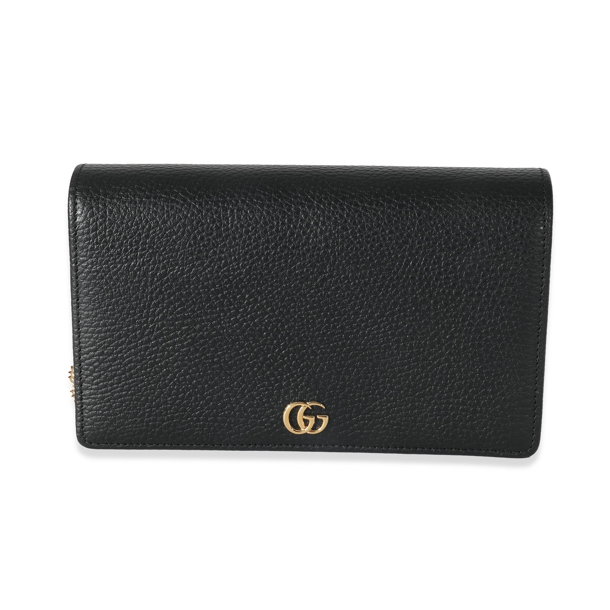 Gucci Black Textured Leather GG Marmont Mini Chain Bag