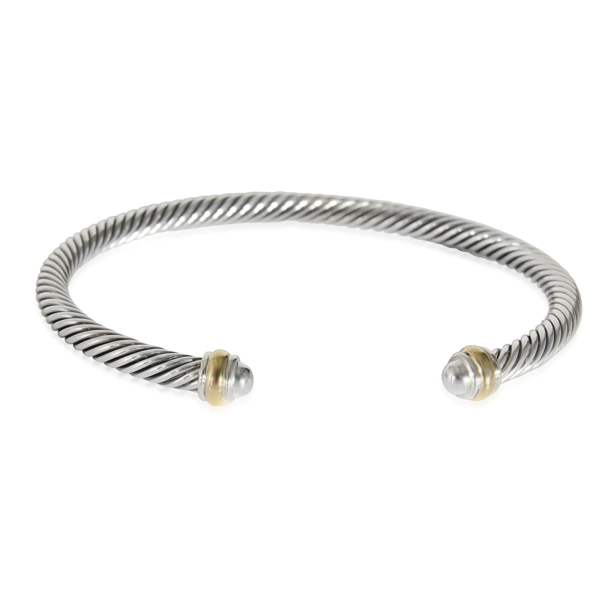 David Yurman Cable Classic 4mm Cuff in Yellow Gold/Sterling Silver