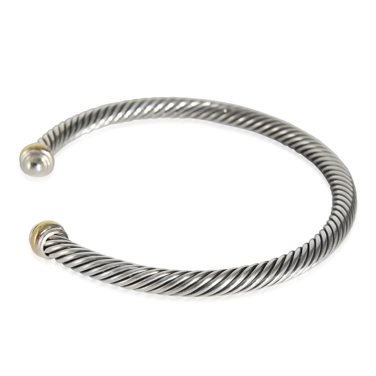 David Yurman Cable Classic 4mm Cuff in Yellow Gold/Sterling Silver