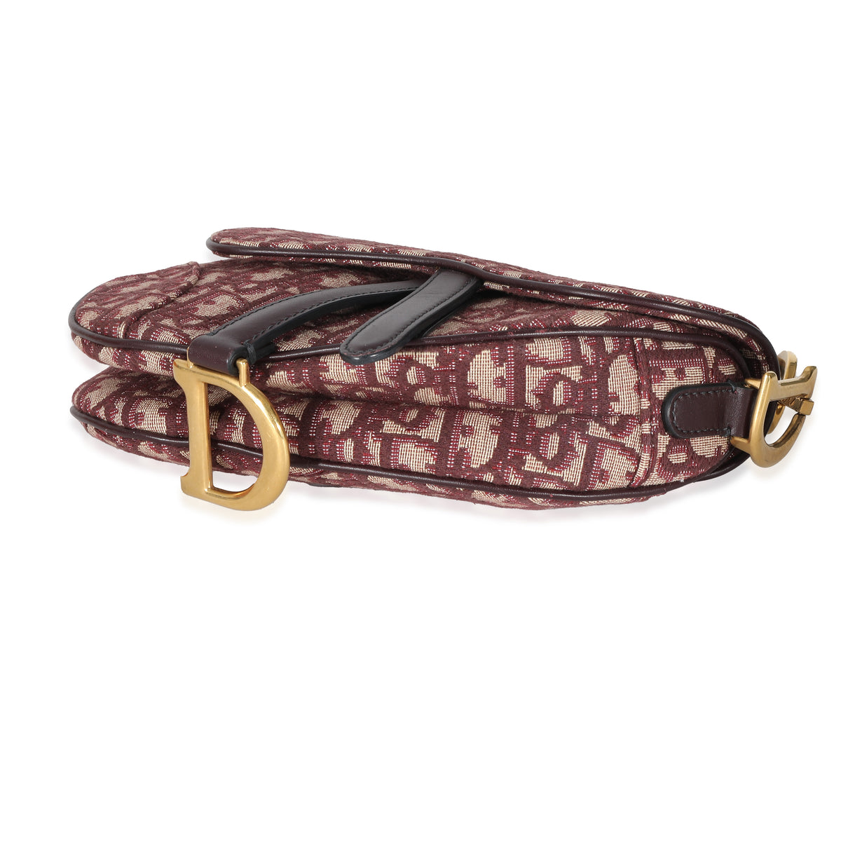 Christian Dior Burgundy Oblique Canvas Mini Saddle Bag myGemma