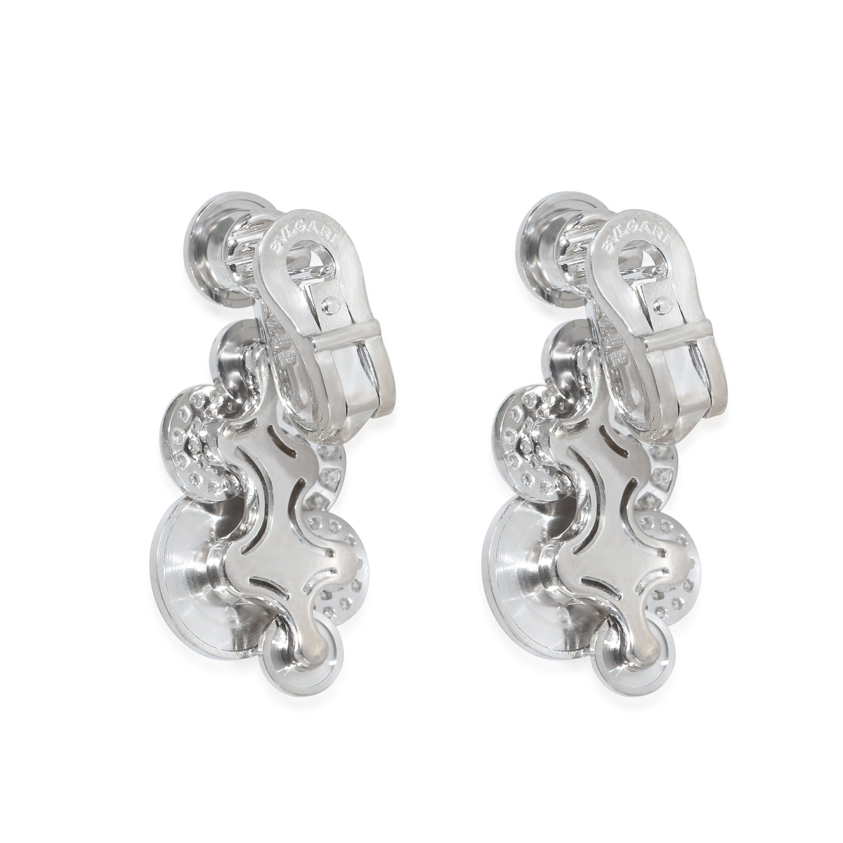 BVLGARI Cicladi Diamond Earrings in 18K White Gold 1.25 CTW